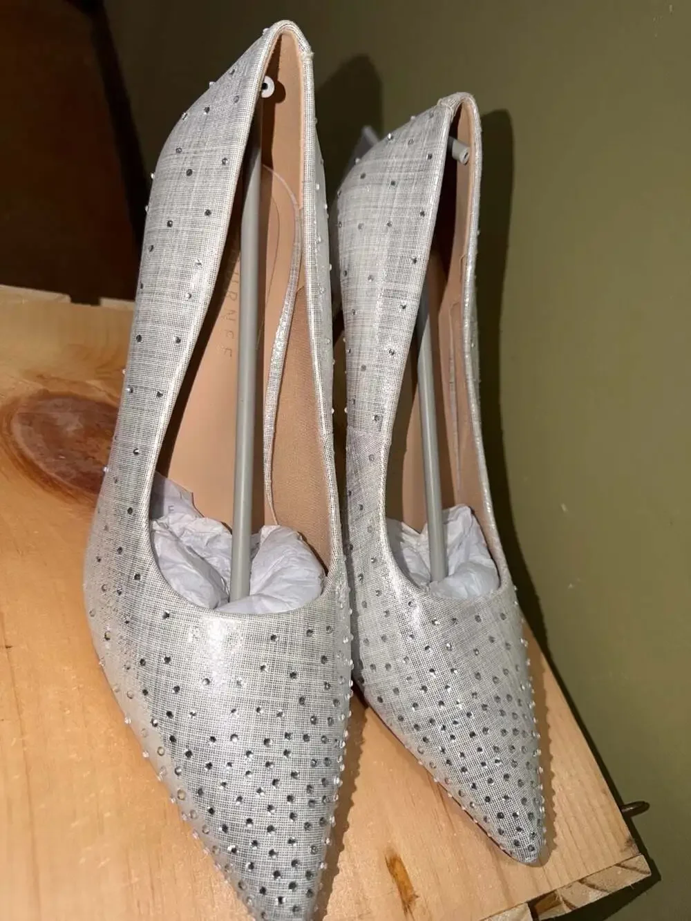 Journee Collection Women's Venus Stiletto Pointed Toe Dress Pumps in Silver
